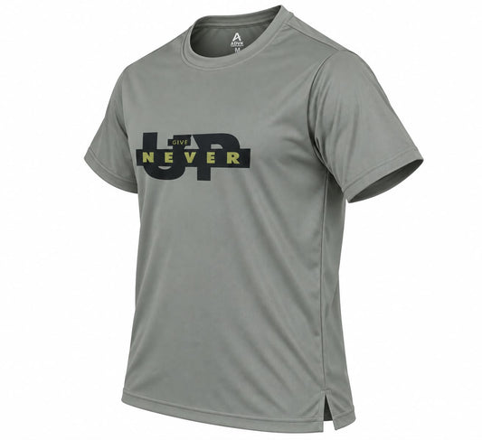 Men’s Grey Graphic Printed Sports T-Shirt