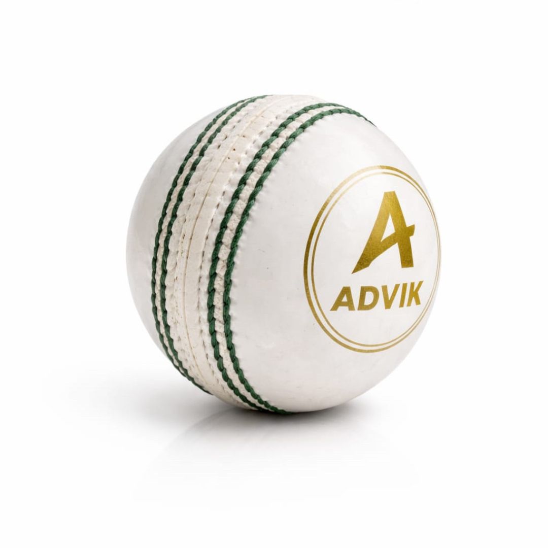 Advik Leather Cricket Ball – Match Quality | Hand Stitched | 4 Piece | White