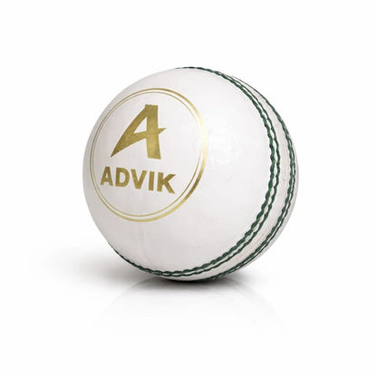Advik Leather Cricket Ball – Match Quality | Hand Stitched | 4 Piece | White