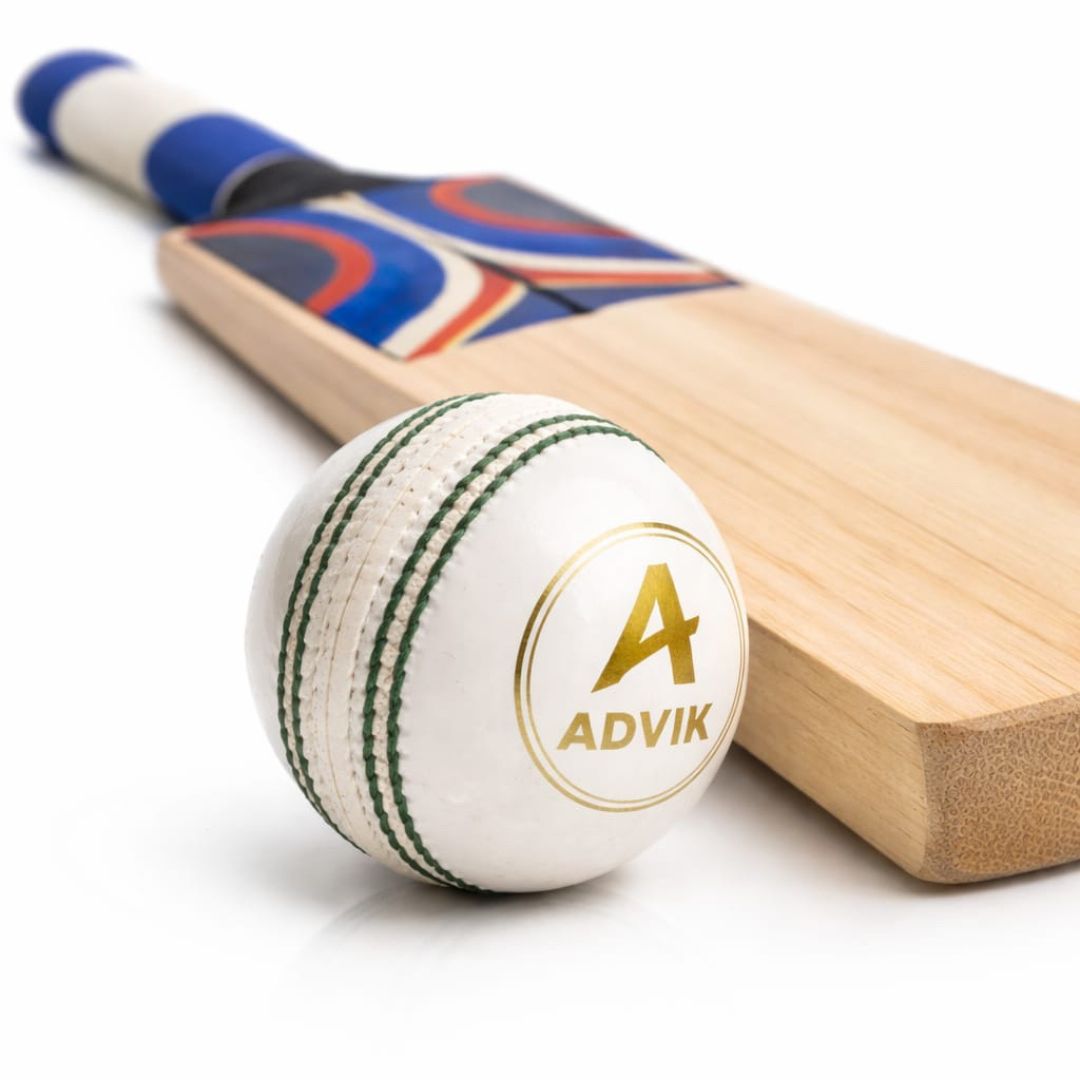 Advik Leather Cricket Ball – Match Quality | Hand Stitched | 4 Piece | White