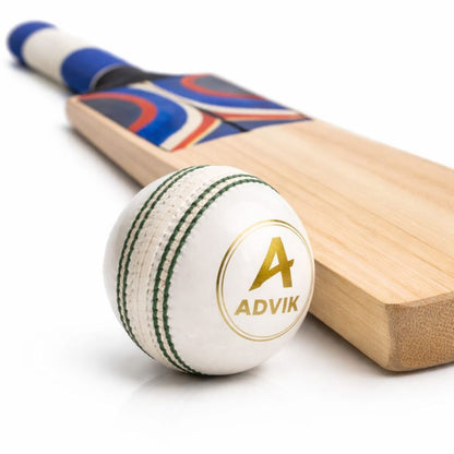 Advik Leather Cricket Ball – Match Quality | Hand Stitched | 4 Piece | White
