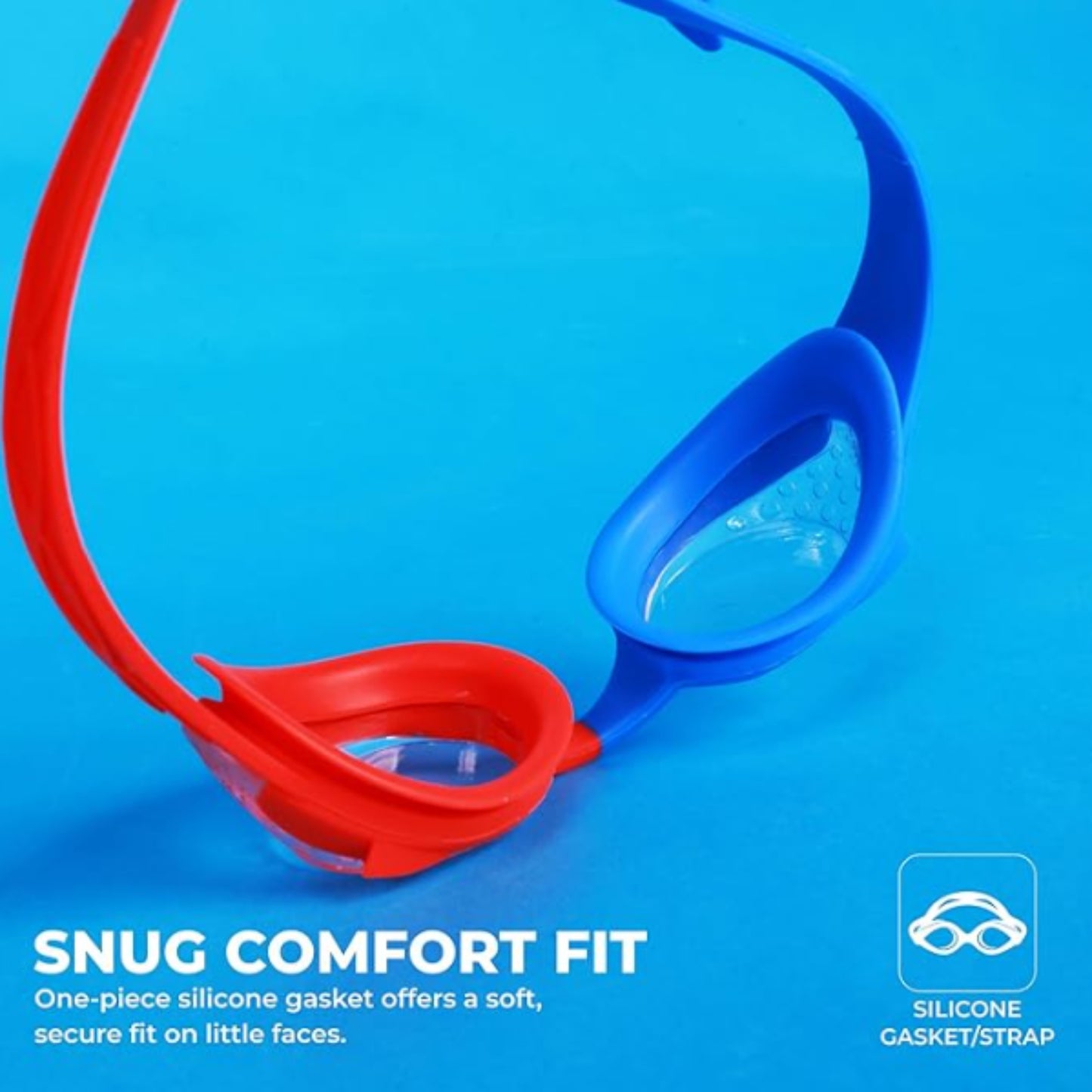Nivia Kiddies Jr. 2.0 Swimming Goggles | Red and Blue