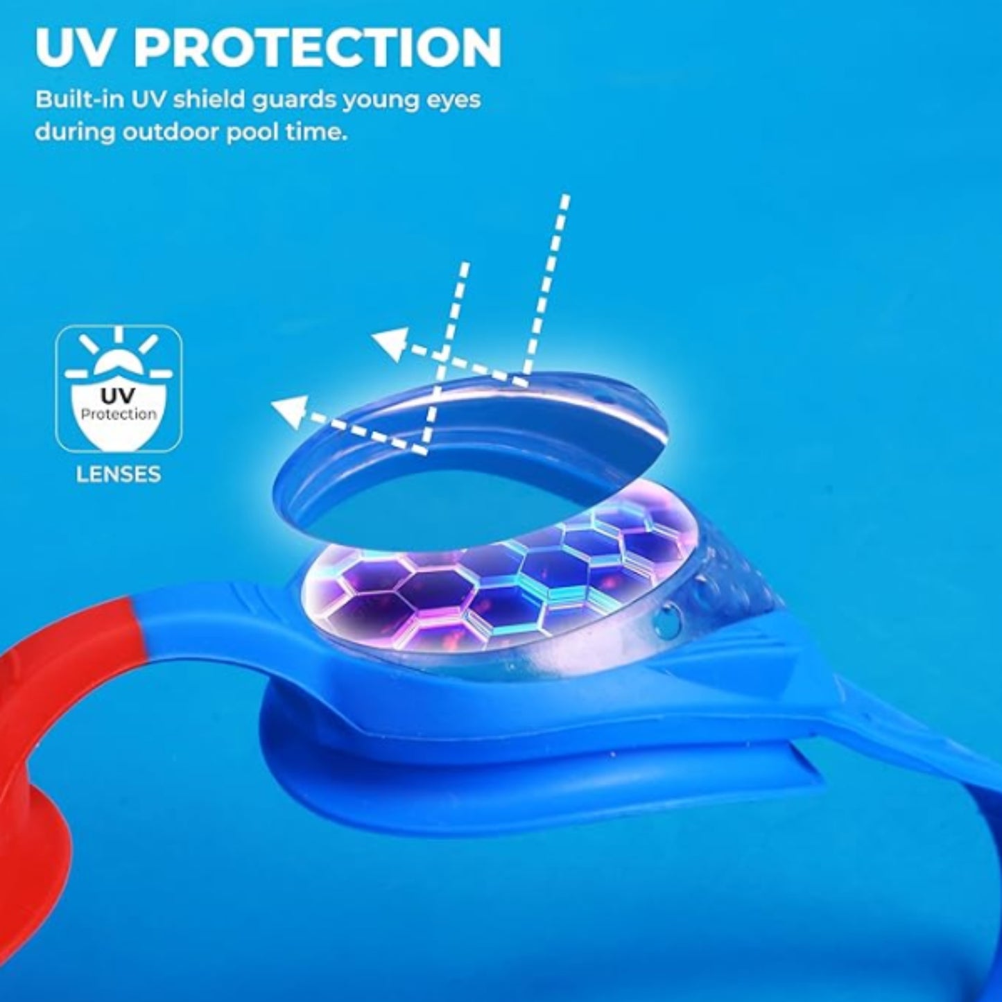 Nivia Kiddies Jr. 2.0 Swimming Goggles | Red and Blue