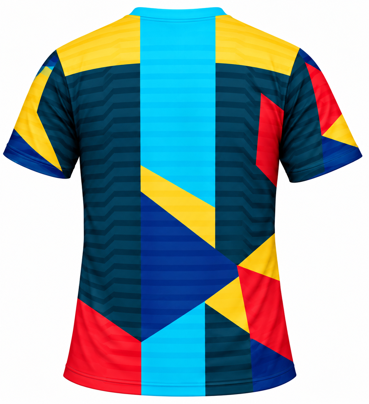 Men’s Multicolor Printed Sports T-Shirt | Round Neck Performance Athletic Wear
