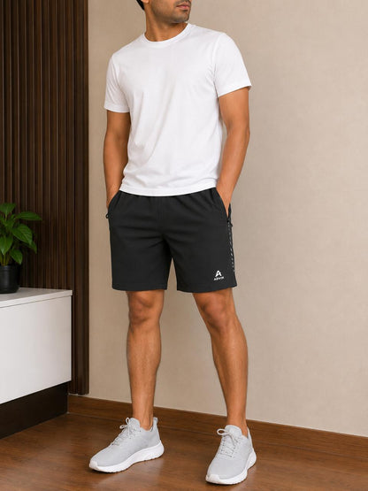 Men Solid Sports Shorts