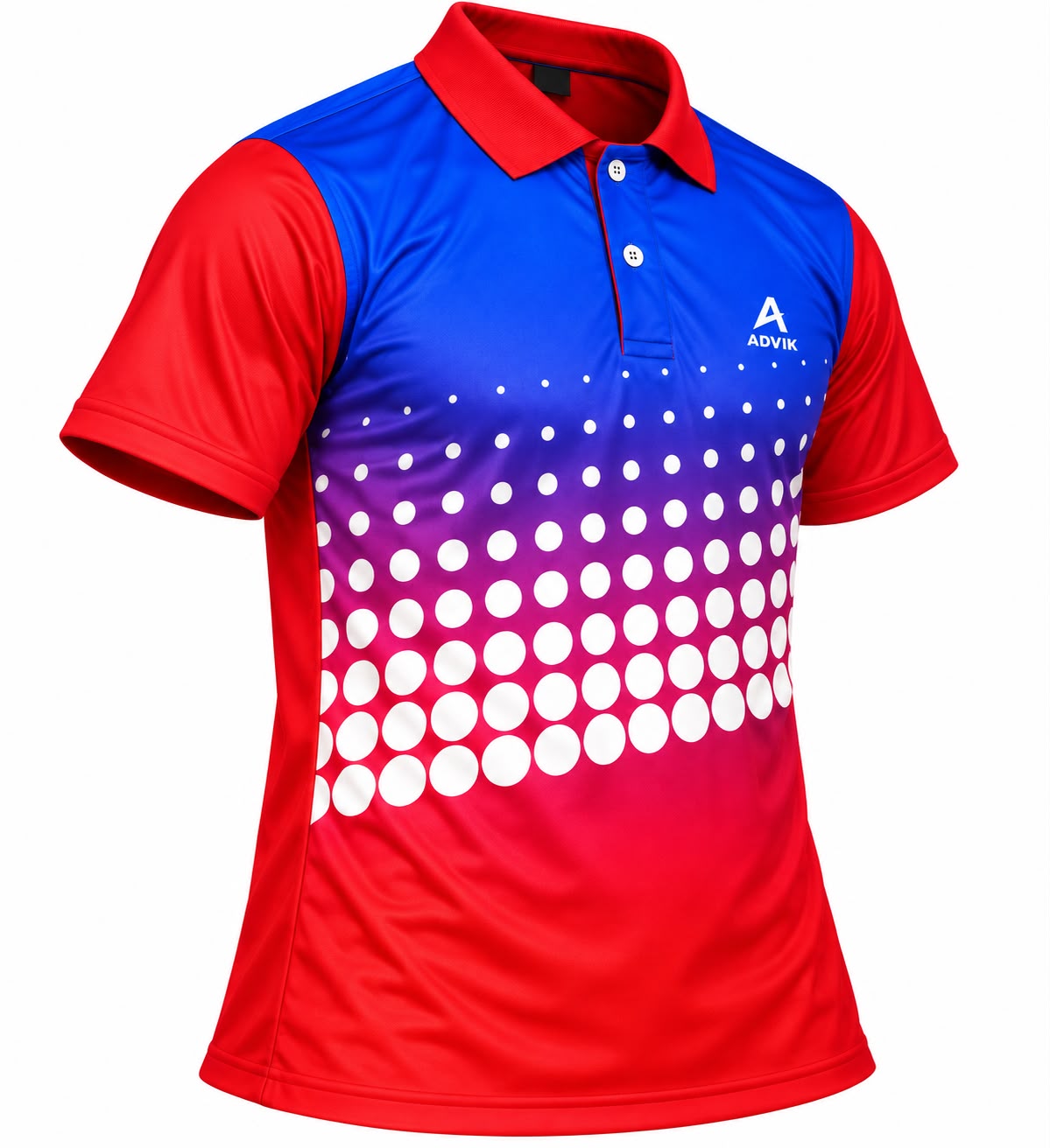 Men’s Blue & Red Sports Polo T-Shirt | Athletic Fit Performance Sportswear