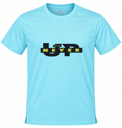 Men’s Light Sky Blue Graphic Printed Sports T-Shirt