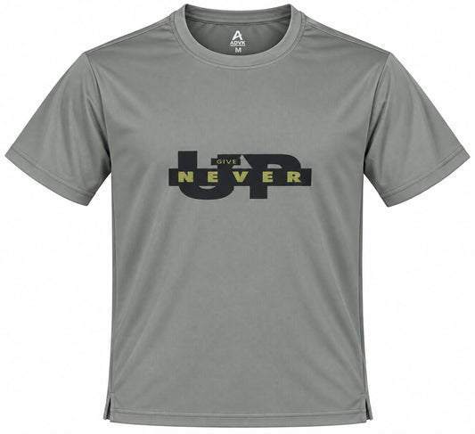 Men’s Grey Graphic Printed Sports T-Shirt