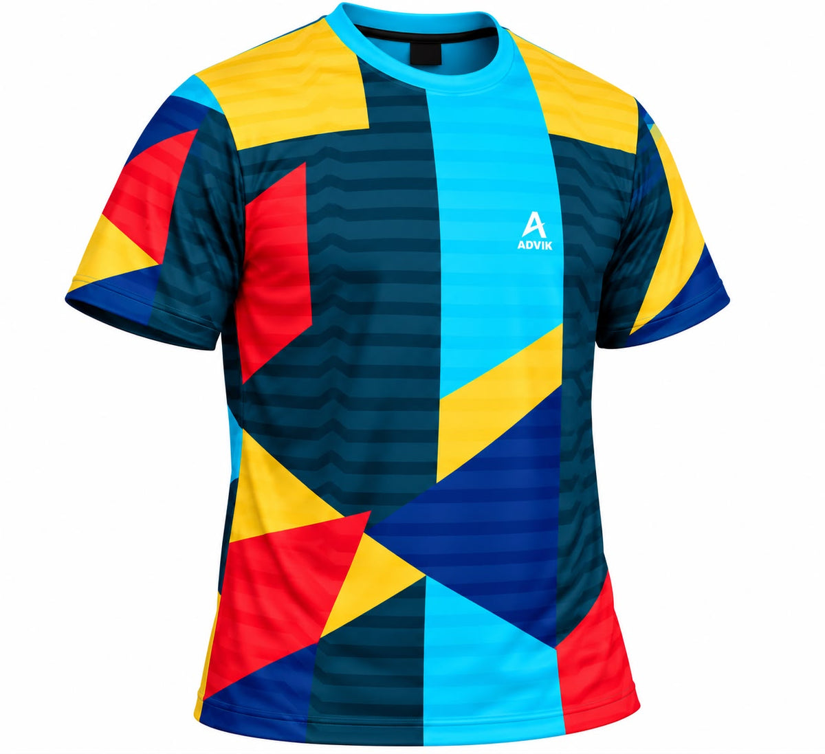 Men’s Multicolor Printed Sports T-Shirt | Round Neck Performance Athletic Wear