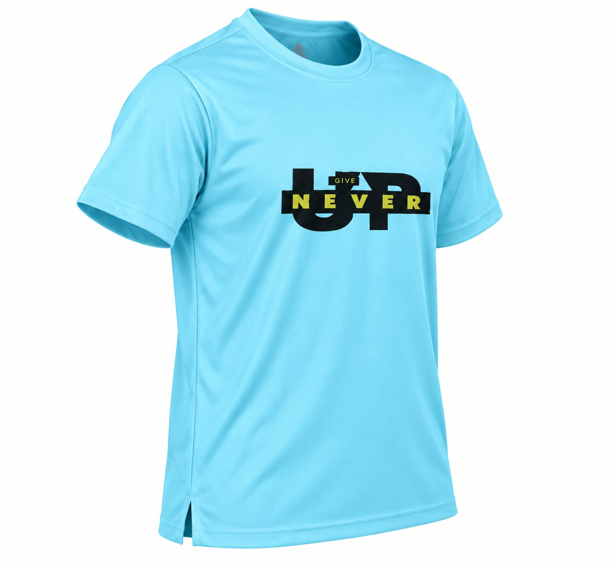 Men’s Light Sky Blue Graphic Printed Sports T-Shirt