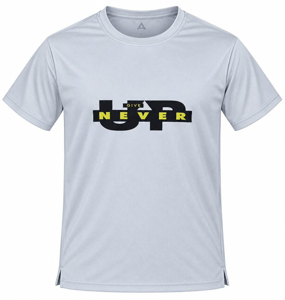 Men’s Light Grey Sports T-Shirt with Graphic Print | Round Neck | Short Sleeve | Polyester Athletic Wear