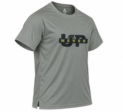 Men’s Grey Graphic Printed Sports T-Shirt