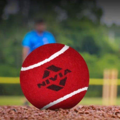 Nivia Heavy Weight Tennis Cricket Ball,  Heavy Tennis Balls for Players (Red, Pack of 12)