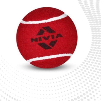 Nivia Heavy Weight Tennis Cricket Ball,  Heavy Tennis Balls for Players (Red, Pack of 12)